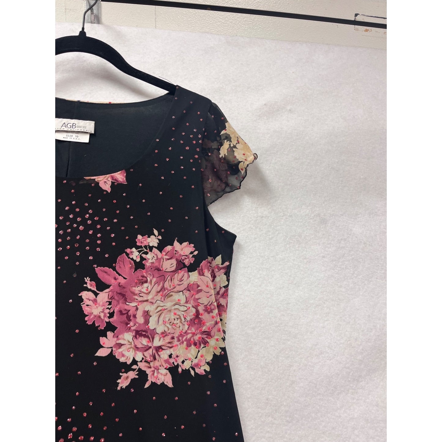 Womens AGB Black Floral High-Low Dress Size 10 #8163