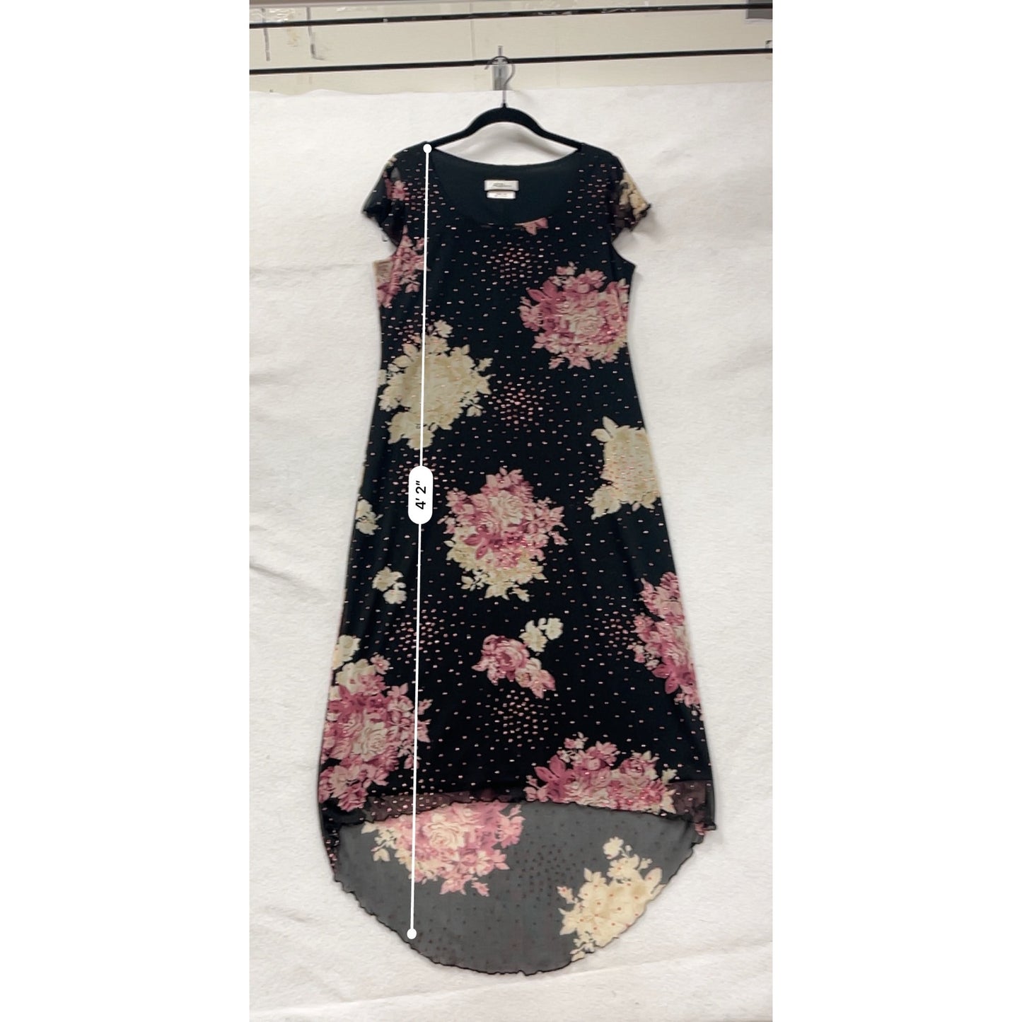Womens AGB Black Floral High-Low Dress Size 10 #8163
