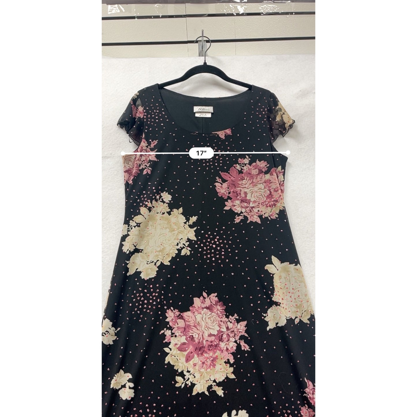 Womens AGB Black Floral High-Low Dress Size 10 #8163