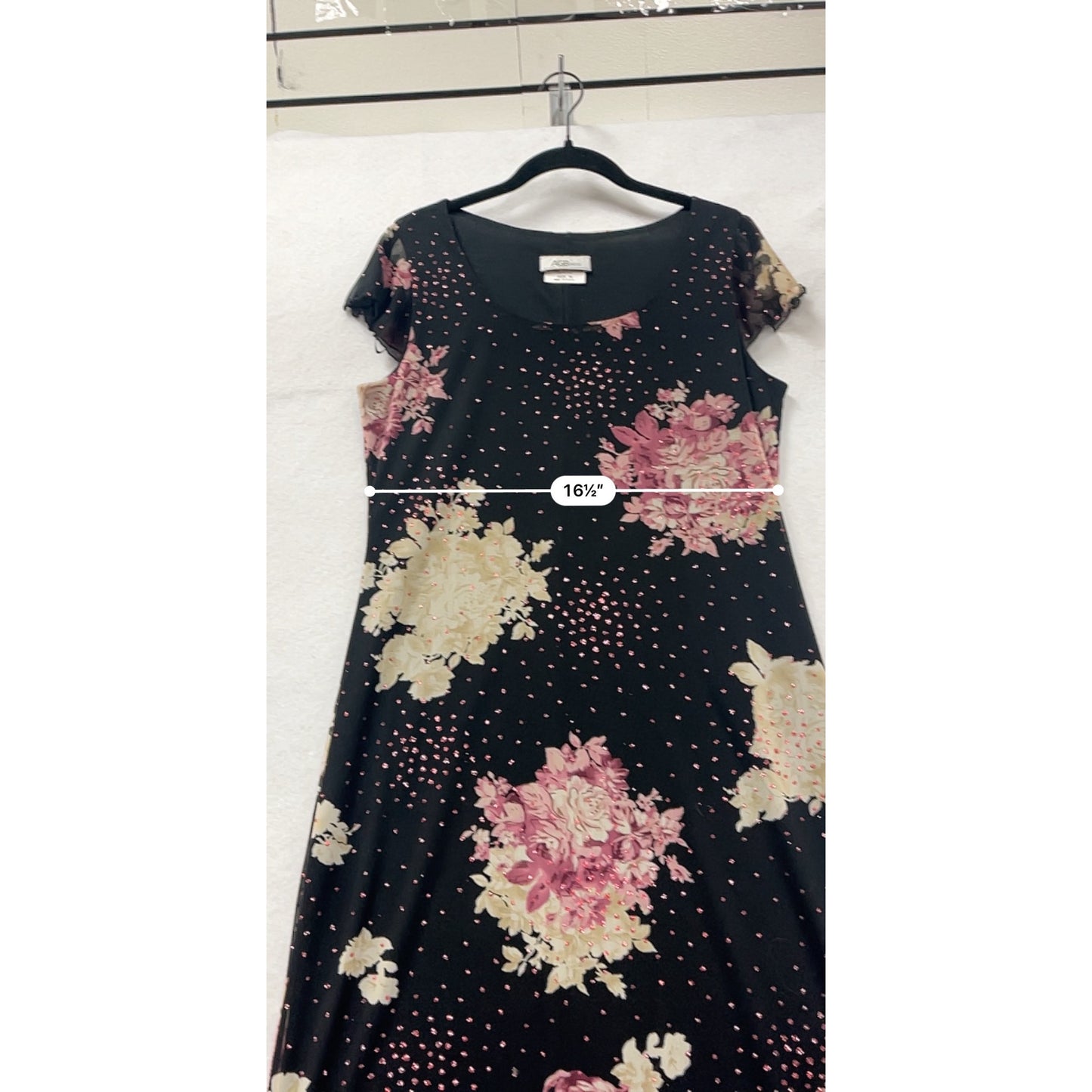 Womens AGB Black Floral High-Low Dress Size 10 #8163
