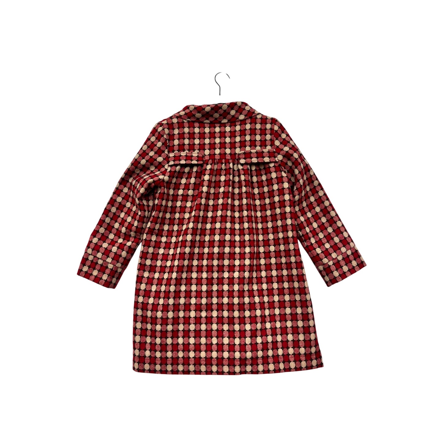 Retro Hazel Red & Cream Checkered Coat Women’s XS #98076
