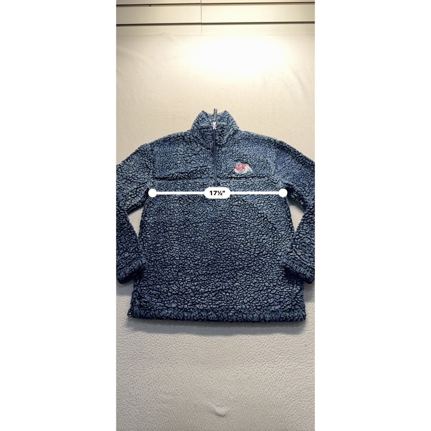 Boxercraft XS Blue Sherpa Pullover With Embroidered Bulldog Logo #9059