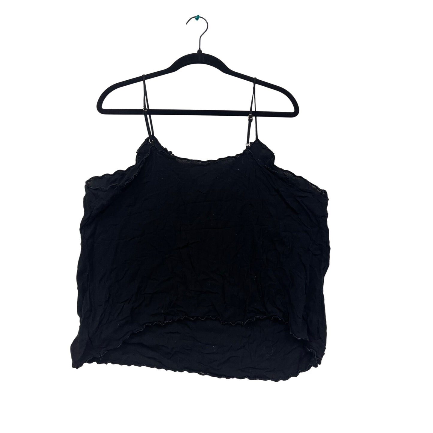 Women’s Black Sleeveless Lace Trim Top #6041