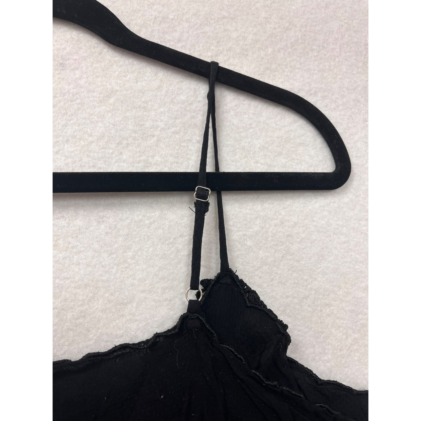 Women’s Black Sleeveless Lace Trim Top #6041