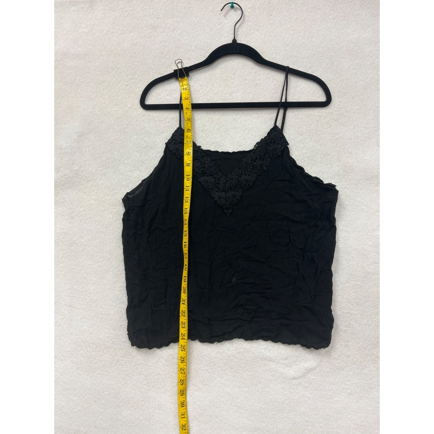 Women’s Black Sleeveless Lace Trim Top #6041