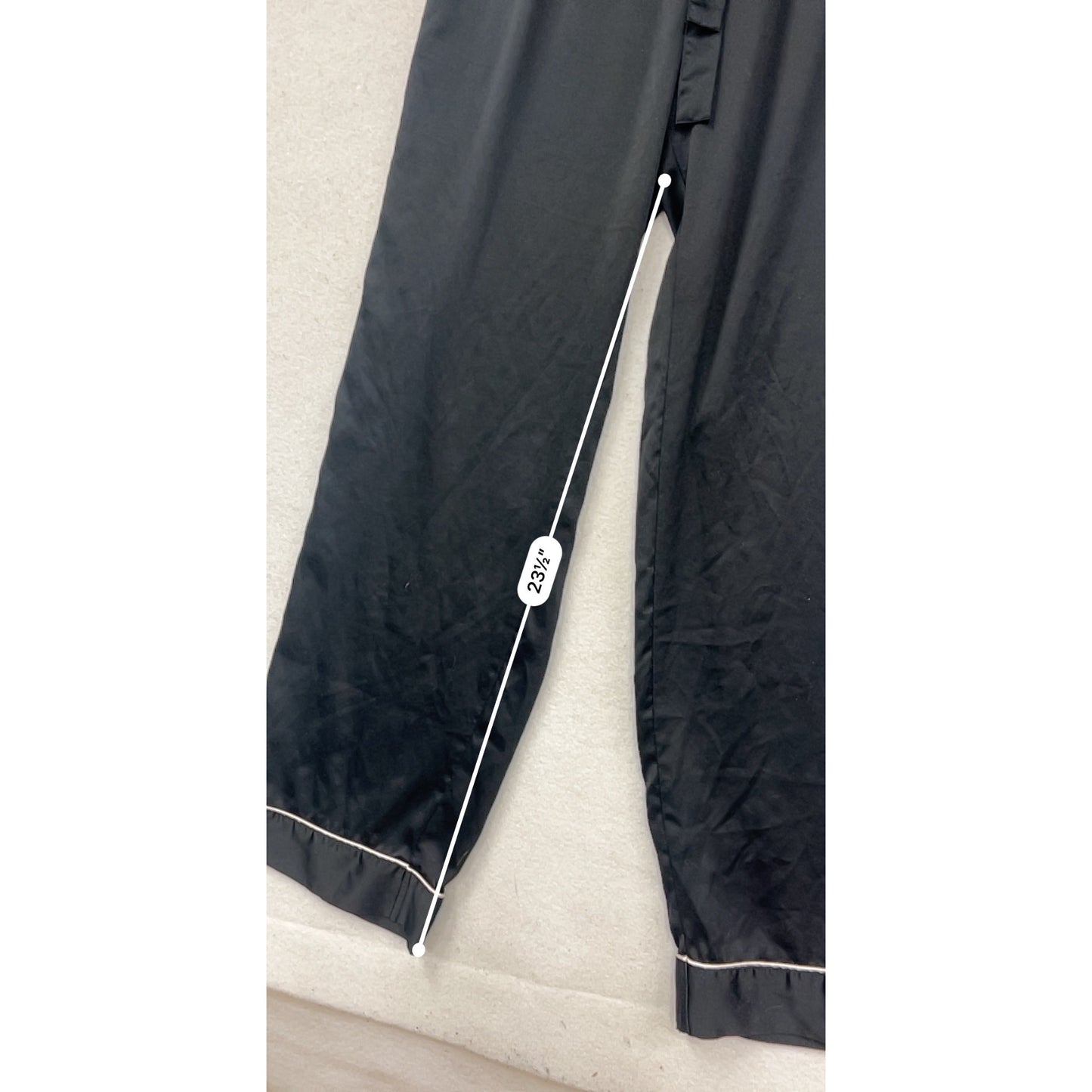 Victorias Secret Black Satin Pajama Pants L #105A