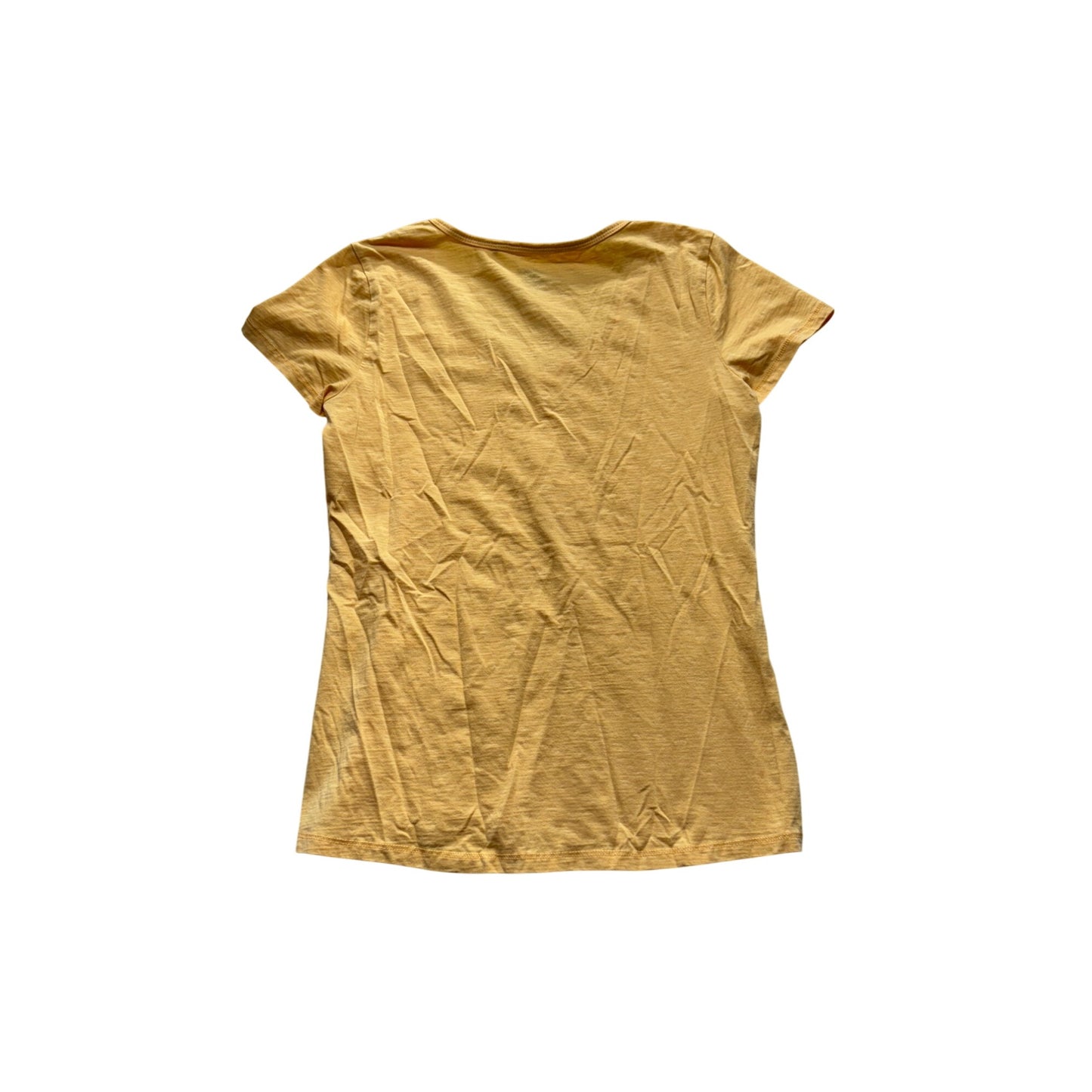 Toad & Co V-Neck Yellow T-Shirt Size S Organic Cotton Blend #7991