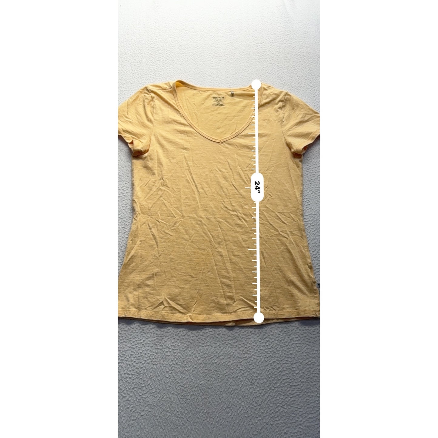 Toad & Co V-Neck Yellow T-Shirt Size S Organic Cotton Blend #7991