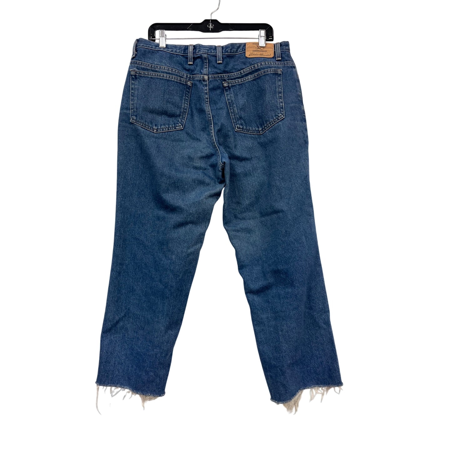 Eddie Bauer Denim Jeans Size 16 Frayed Hem Blue Cotton #818A