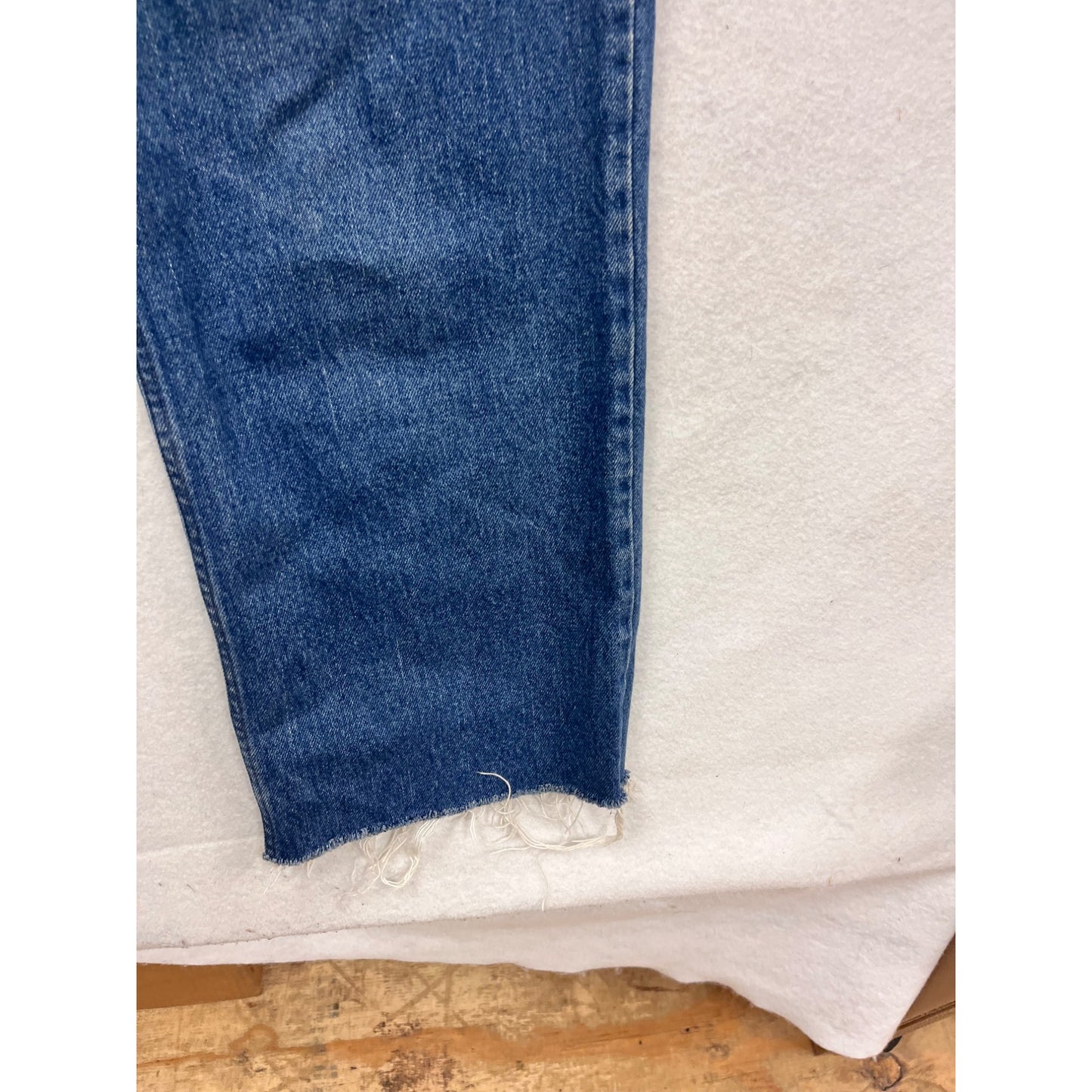 Eddie Bauer Denim Jeans Size 16 Frayed Hem Blue Cotton #818A