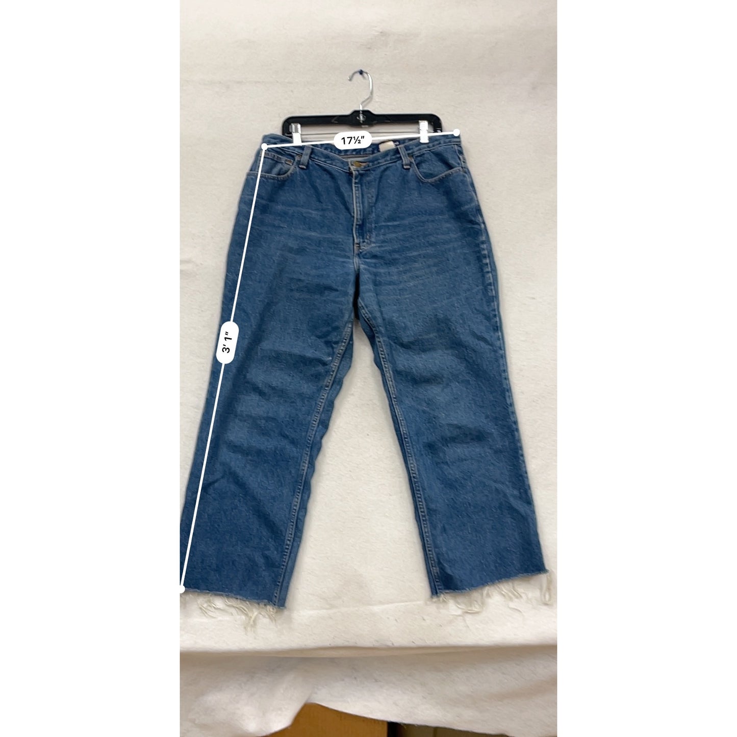 Eddie Bauer Denim Jeans Size 16 Frayed Hem Blue Cotton #818A