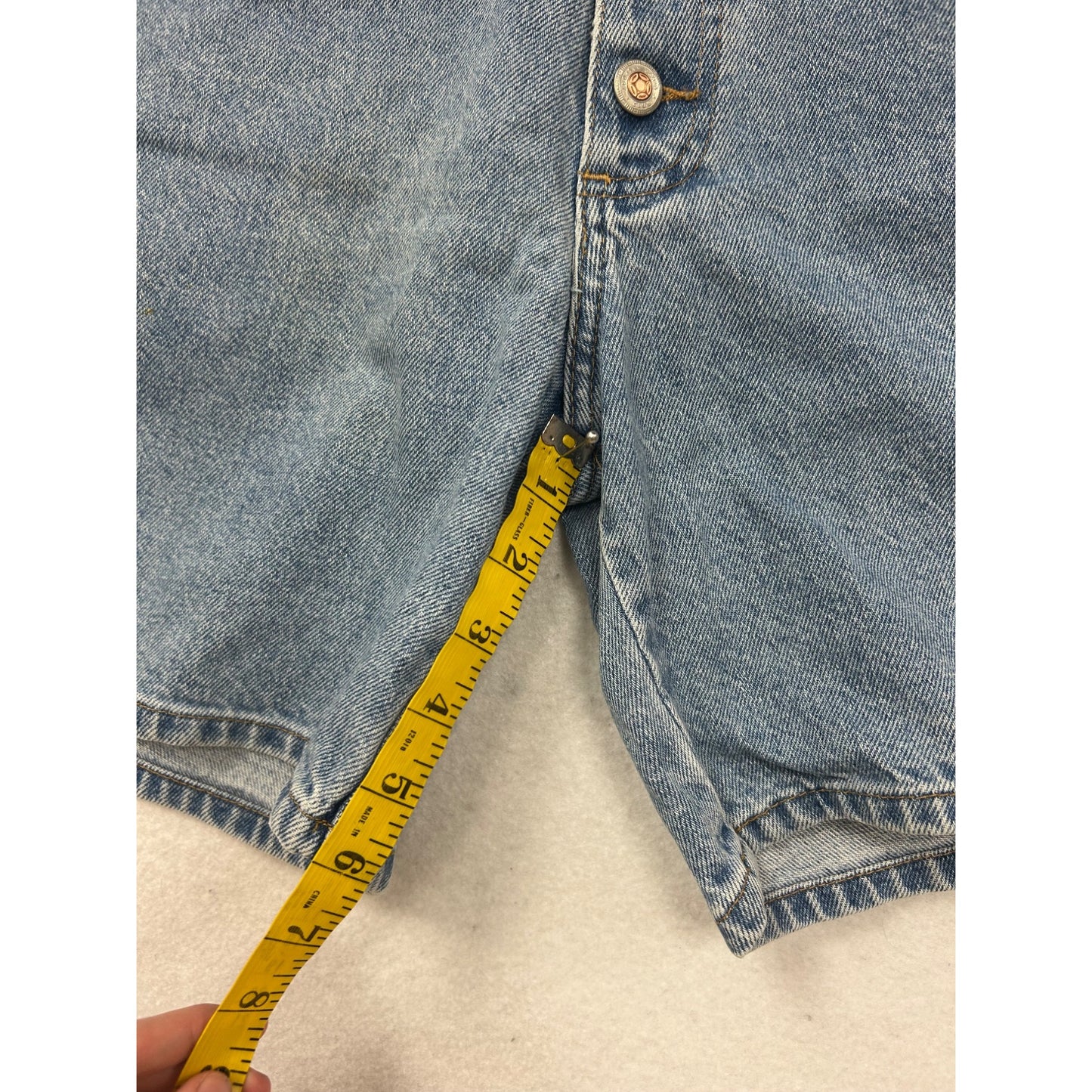 Vintage Authentic Denim Button-Fly High-Waisted Blue Jean Shorts #6990