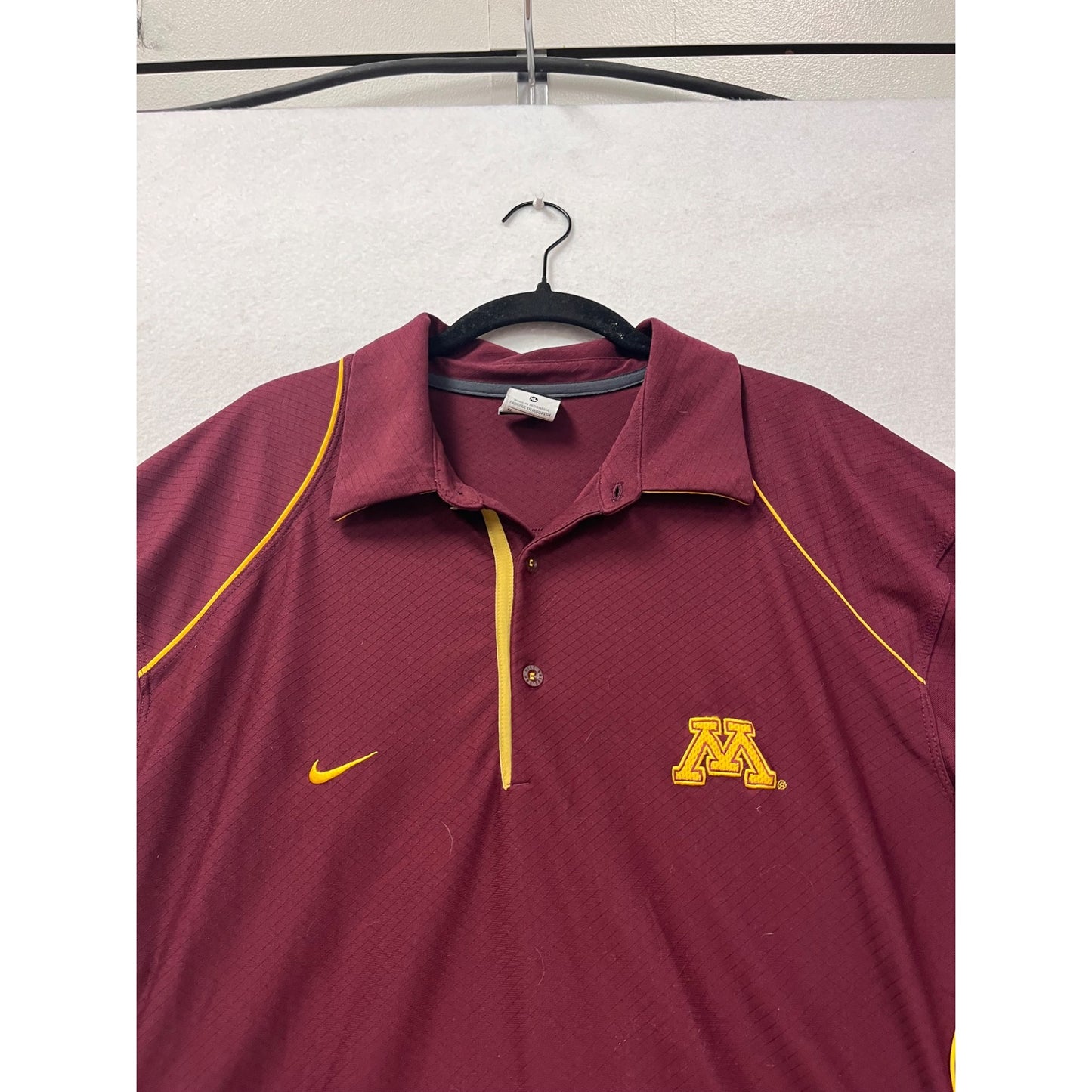 Nike Maroon Minnesota Golden Gophers Dri-Fit Polo Shirt XL #65A