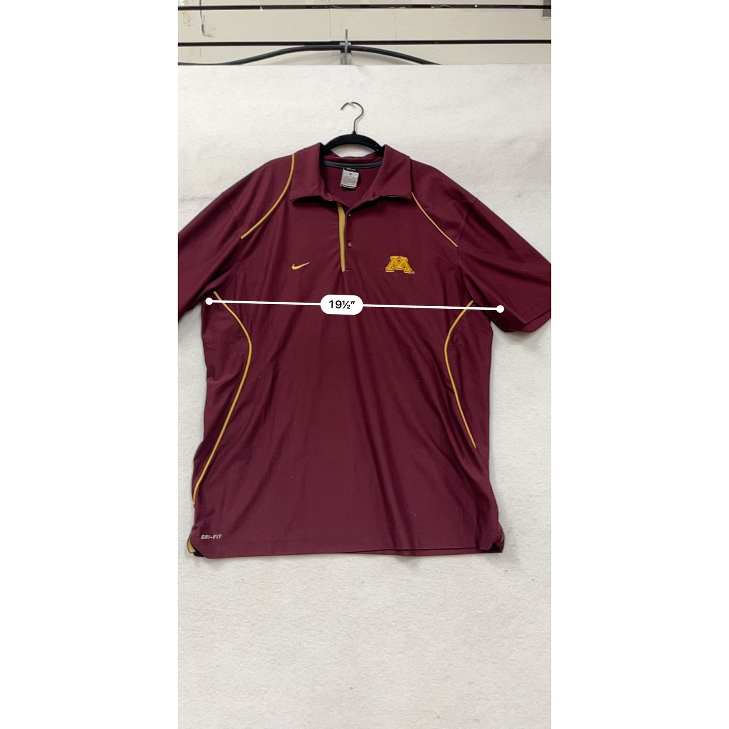Nike Maroon Minnesota Golden Gophers Dri-Fit Polo Shirt XL #65A