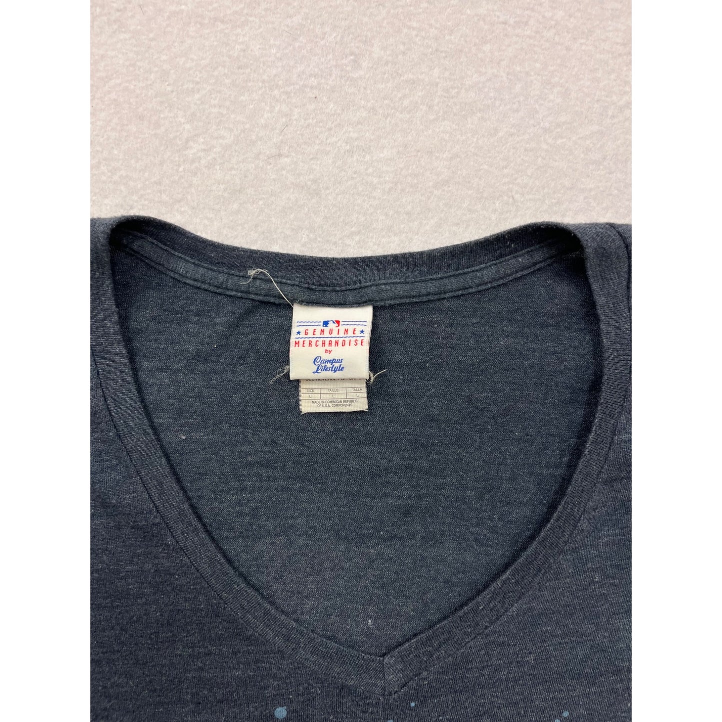 Minnesota Twins Womens Large V-Neck T-Shirt MLB Athletics Dept. Navy #6354