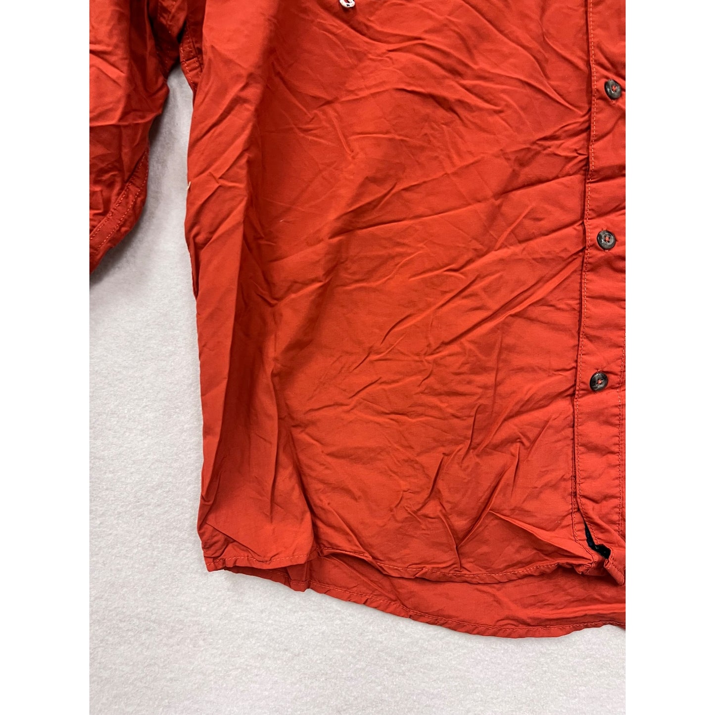 Magellan Outdoors Mens Red Long Sleeve Button-Up Shirt #6125