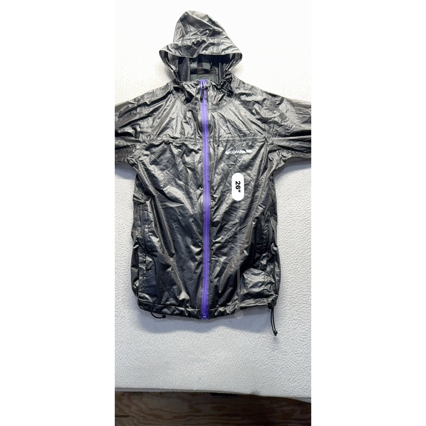 Compass 360 Rain Jacket W/ Hood Size SM Black Waterproof #9504