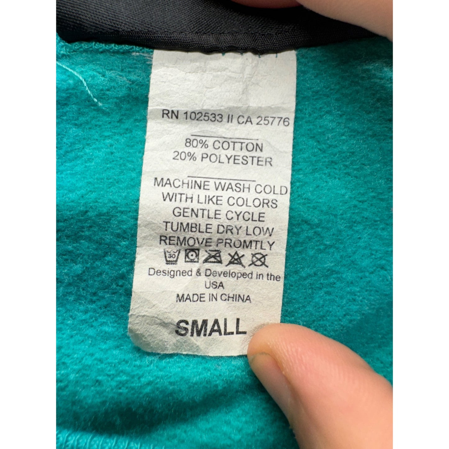 Polaris Womens Teal Pullover Sweatshirt Small 80% Cotton 20% Polyester #7765