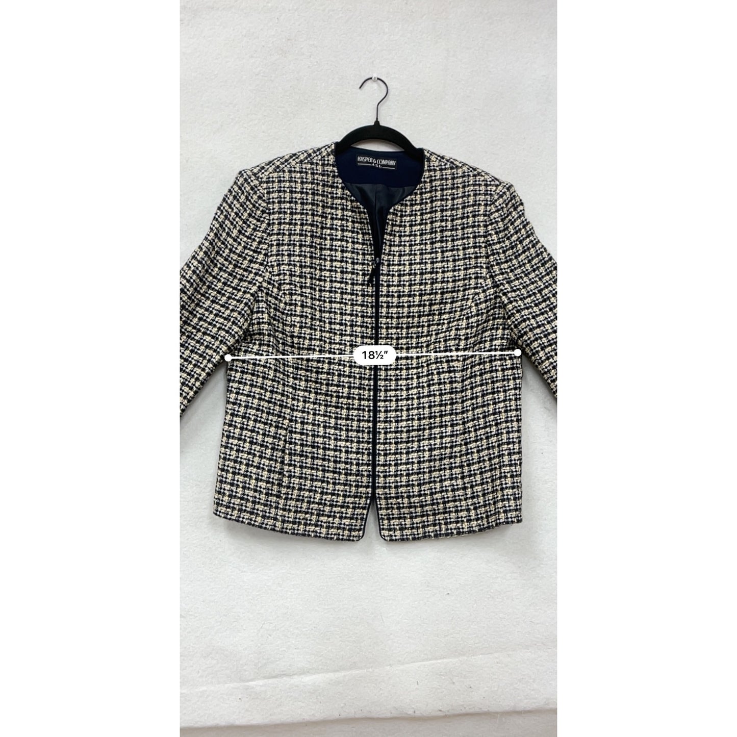 Kasper & Company Tweed Open-Front Blazer Jacket #8676