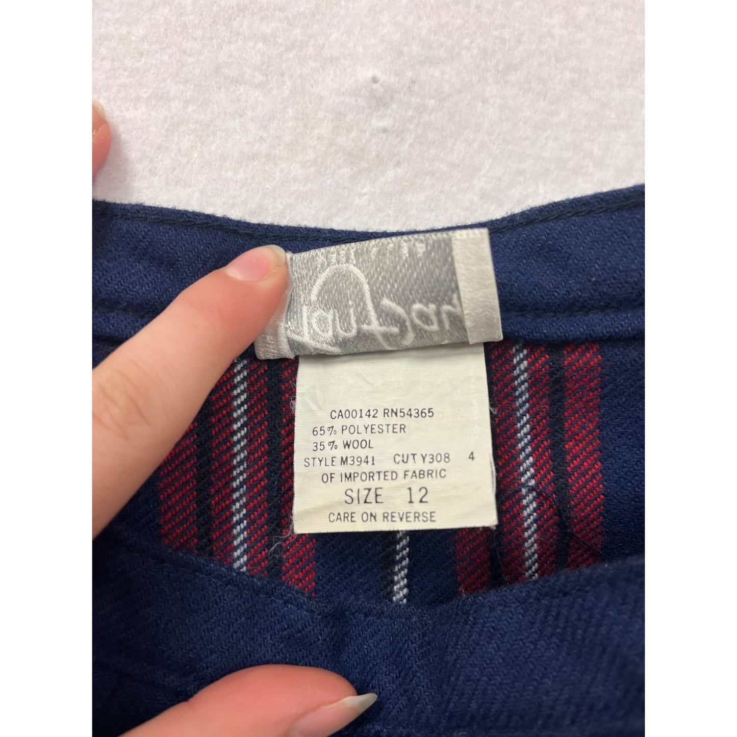Women’s Vintage TanJay Pleated Plaid Wool Skirt #6070
