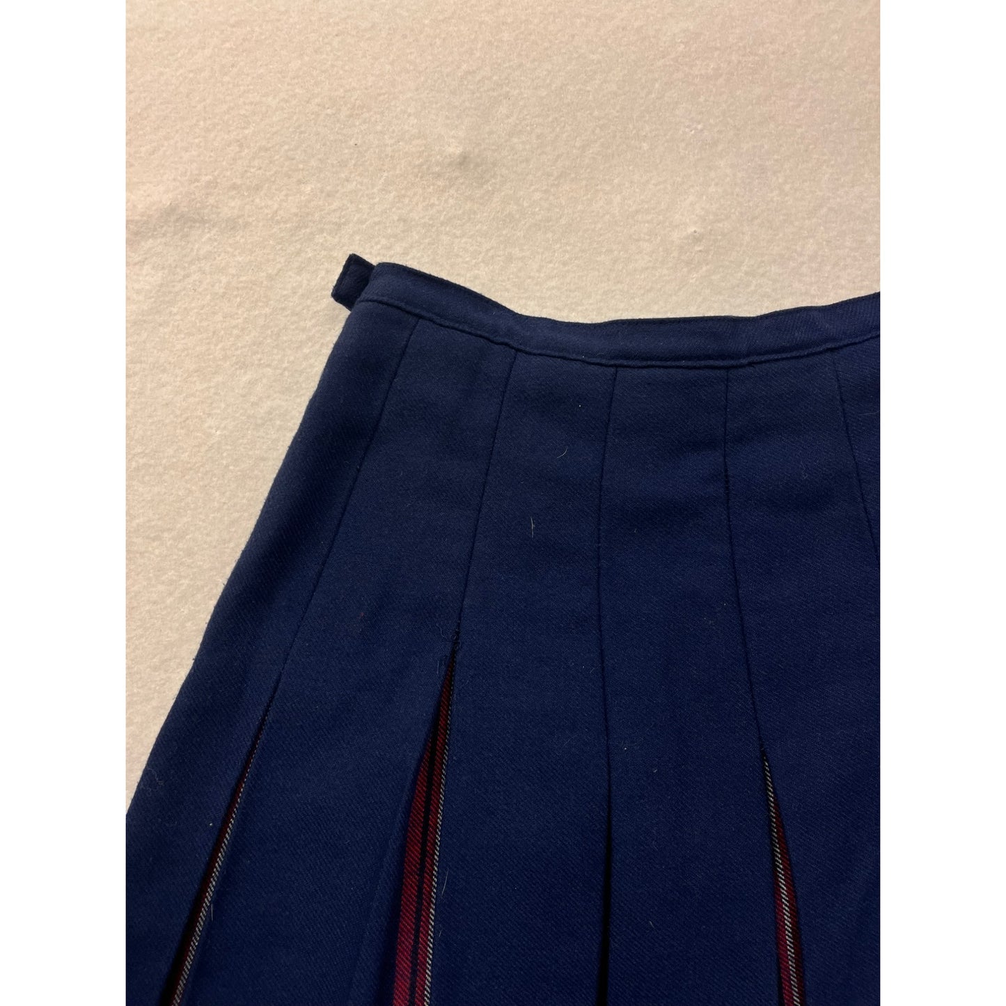 Women’s Vintage TanJay Pleated Plaid Wool Skirt #6070