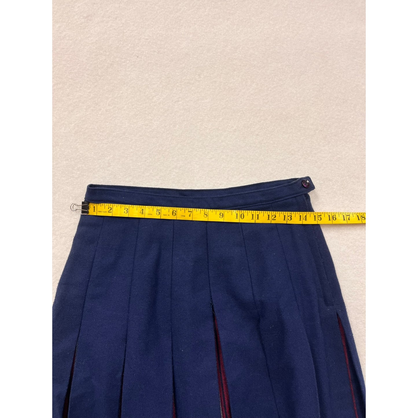 Women’s Vintage TanJay Pleated Plaid Wool Skirt #6070