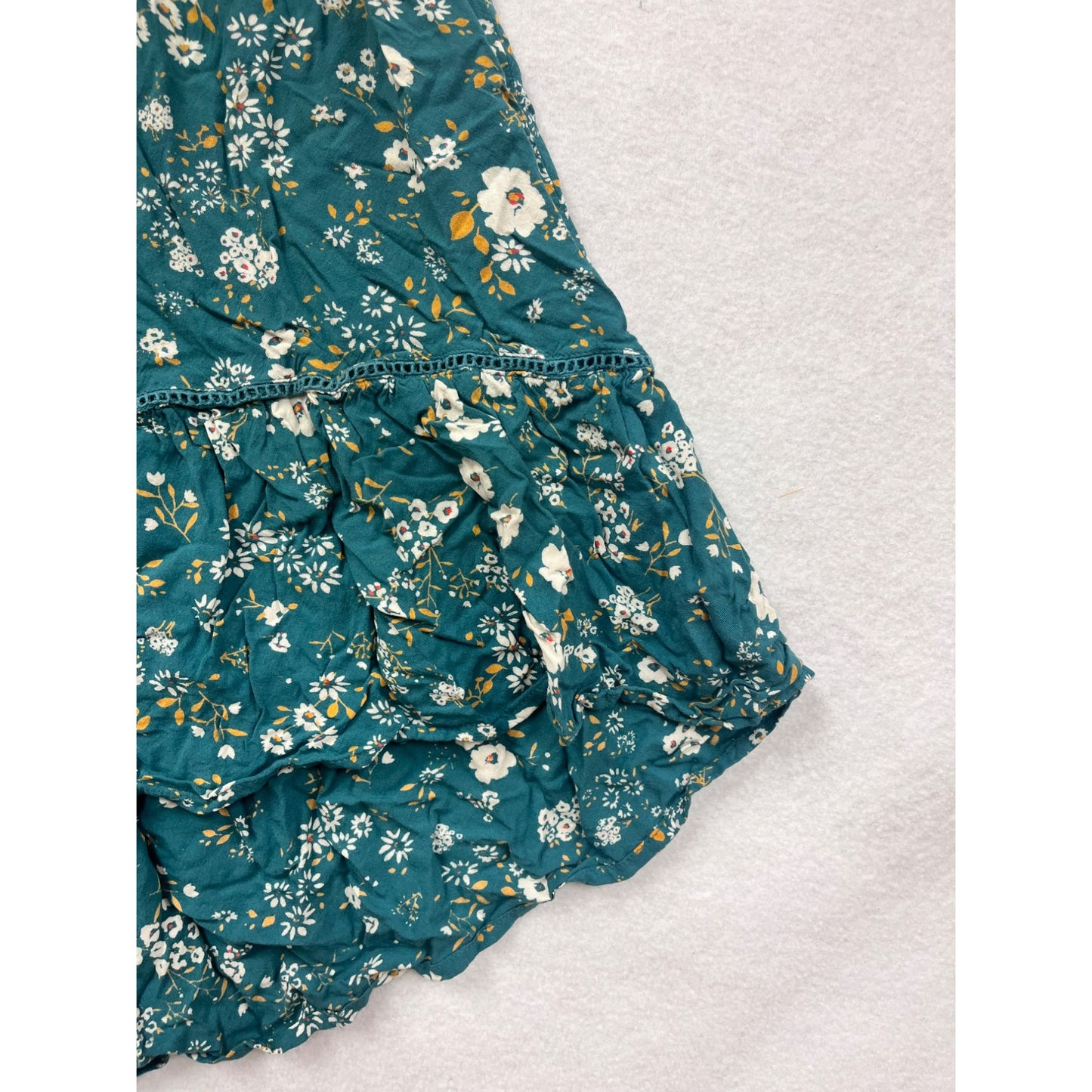 Women’s XS “Patterns Of Peace” Floral High-Low Midi Skirt With Slit #6390