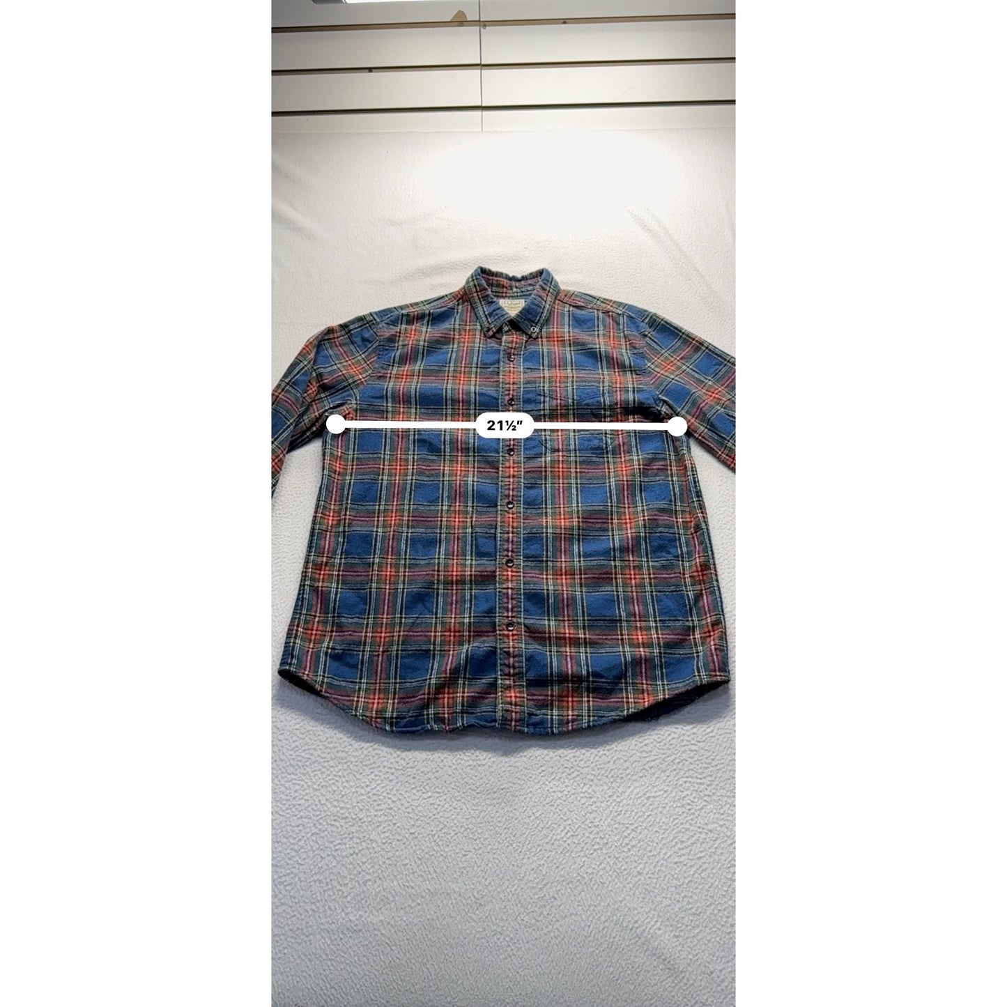 L.L. Bean Slightly Fitted Plaid Button-Down Shirt L-Reg 100% Cotton #7781