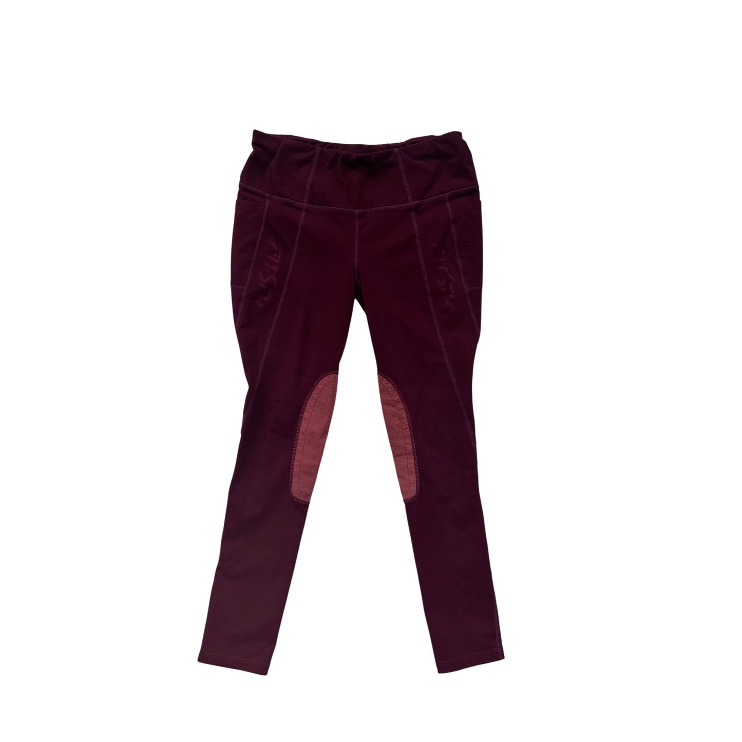 Womens Burgundy Leggings Medium FitsT4 Sports Stretchy & Comfortable #6616