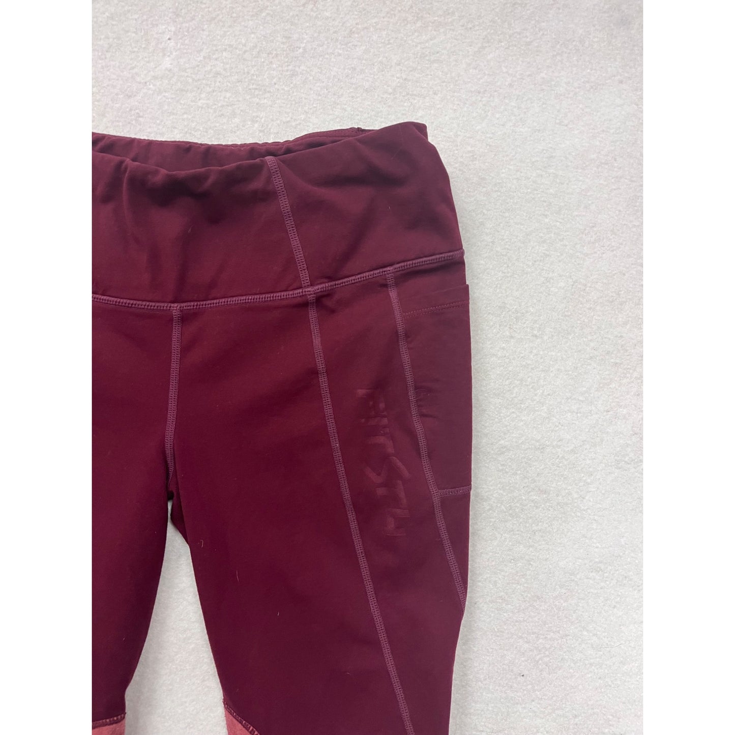 Womens Burgundy Leggings Medium FitsT4 Sports Stretchy & Comfortable #6616