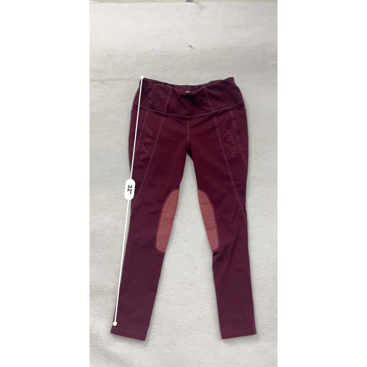 Womens Burgundy Leggings Medium FitsT4 Sports Stretchy & Comfortable #6616
