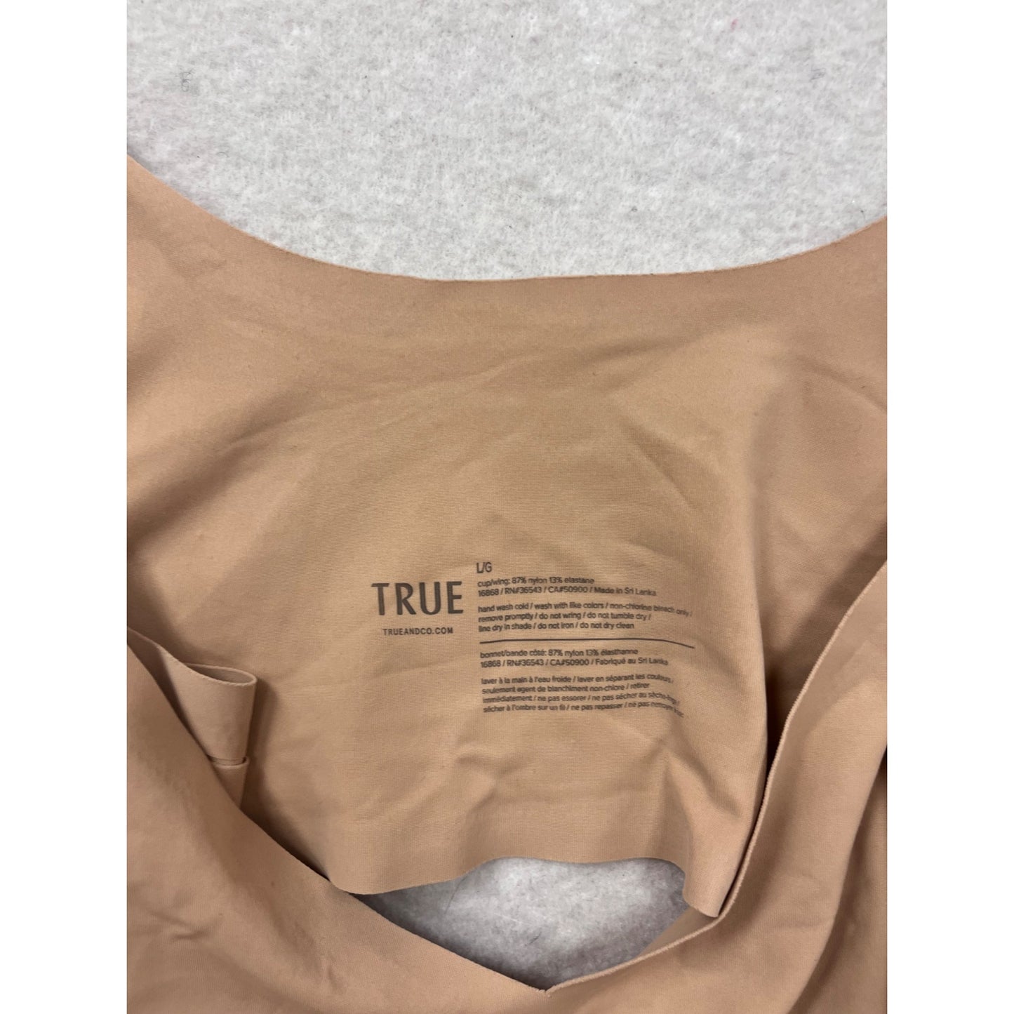 True & Co Womens Seamless Nude Bralette Size L #375A