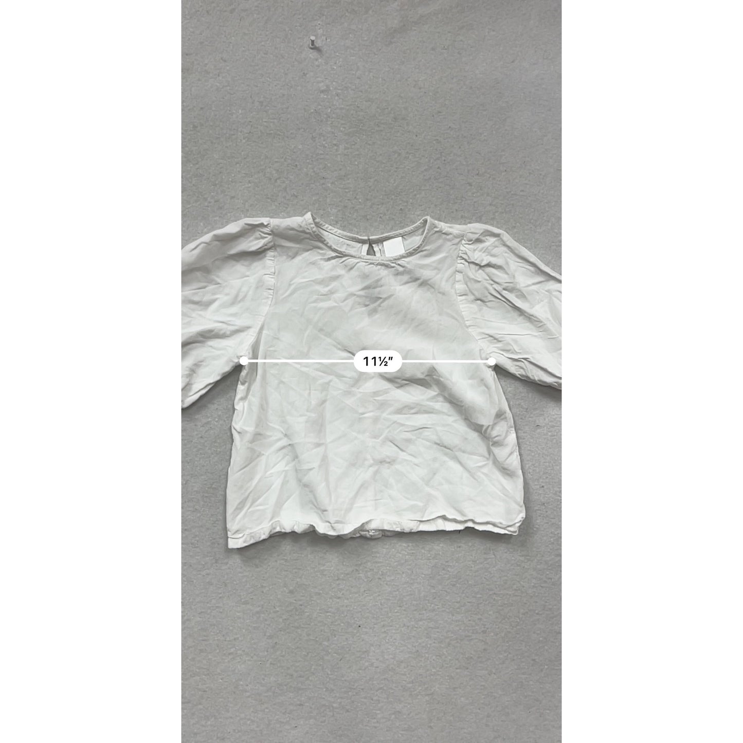 Nordstrom Kids White Puff Sleeve Top M #291A
