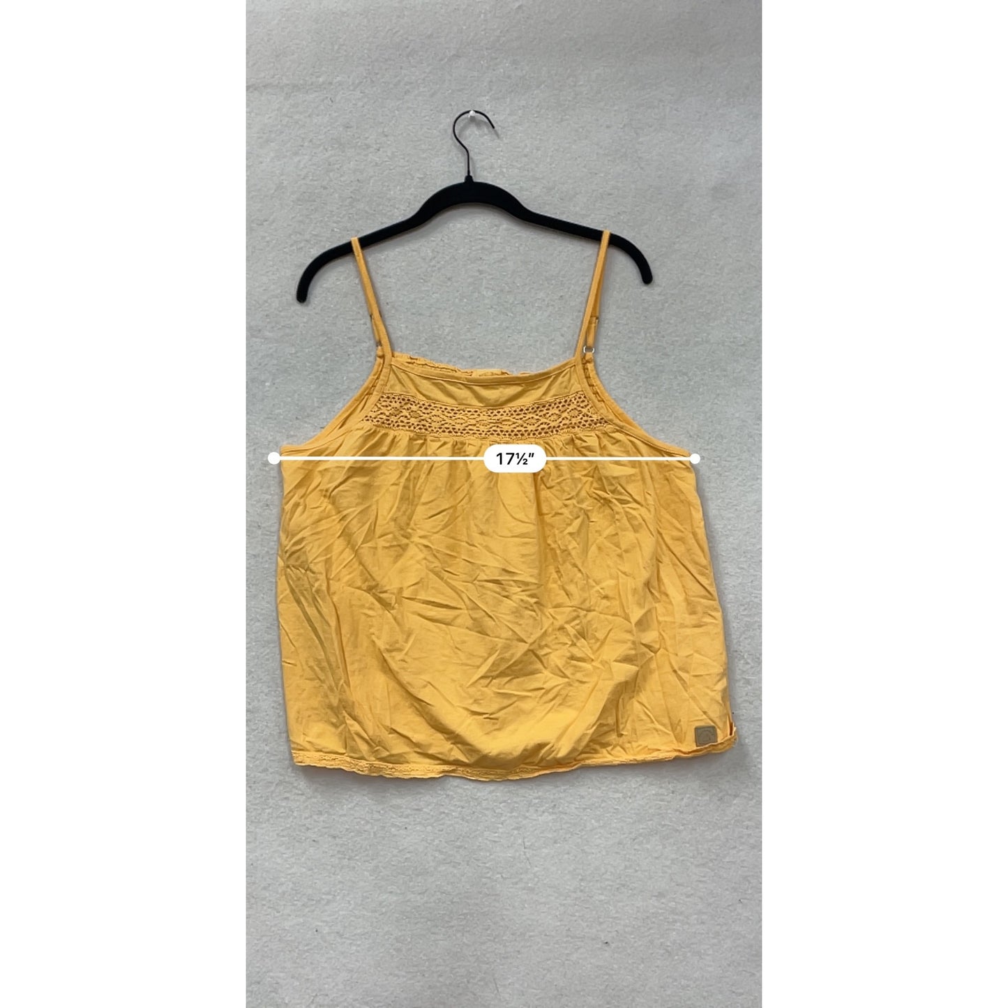 Passenger Yellow Cotton Crochet-Detail Cami Top #8865