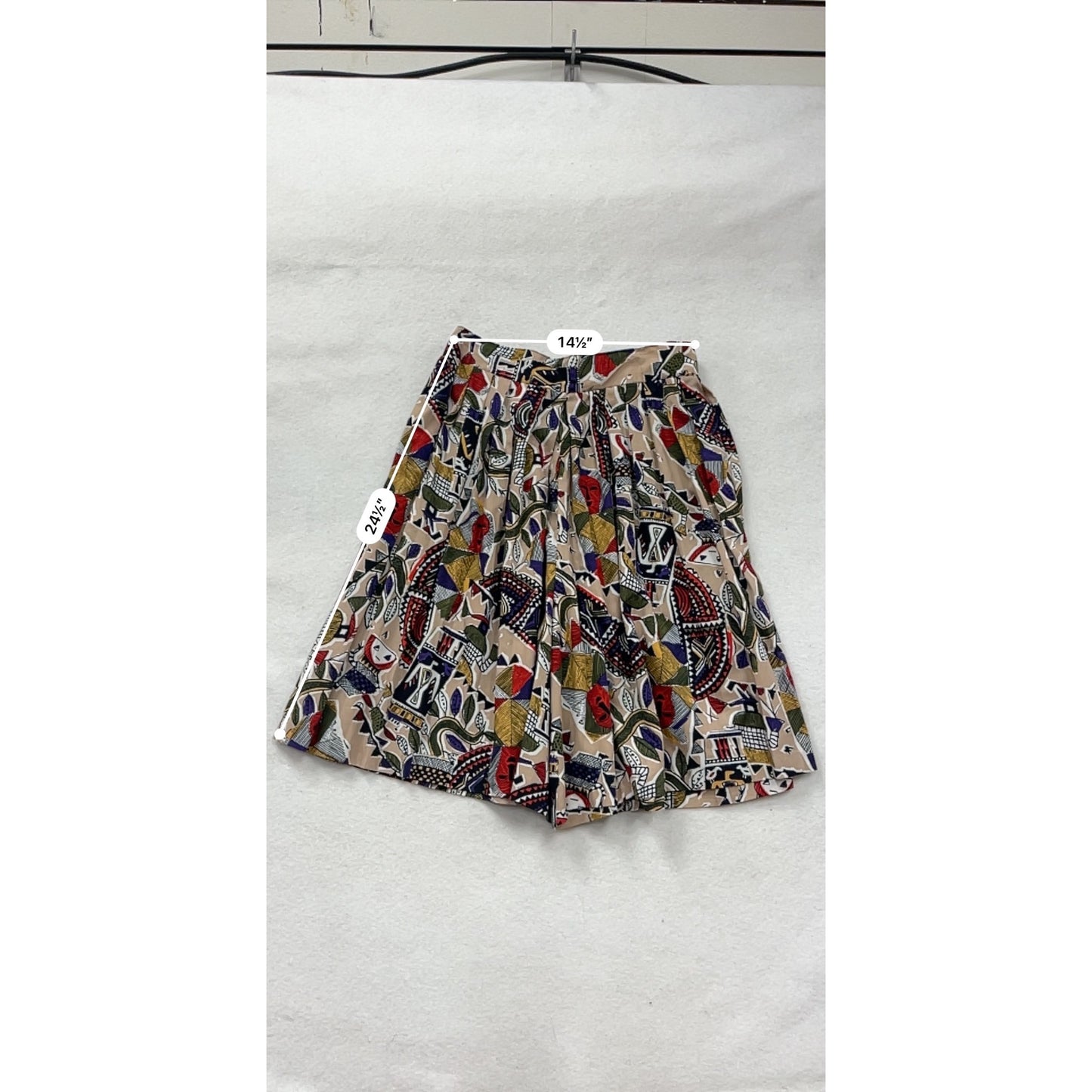 Vintage Womens High-Waisted Abstract Print Skirt 16 #8798
