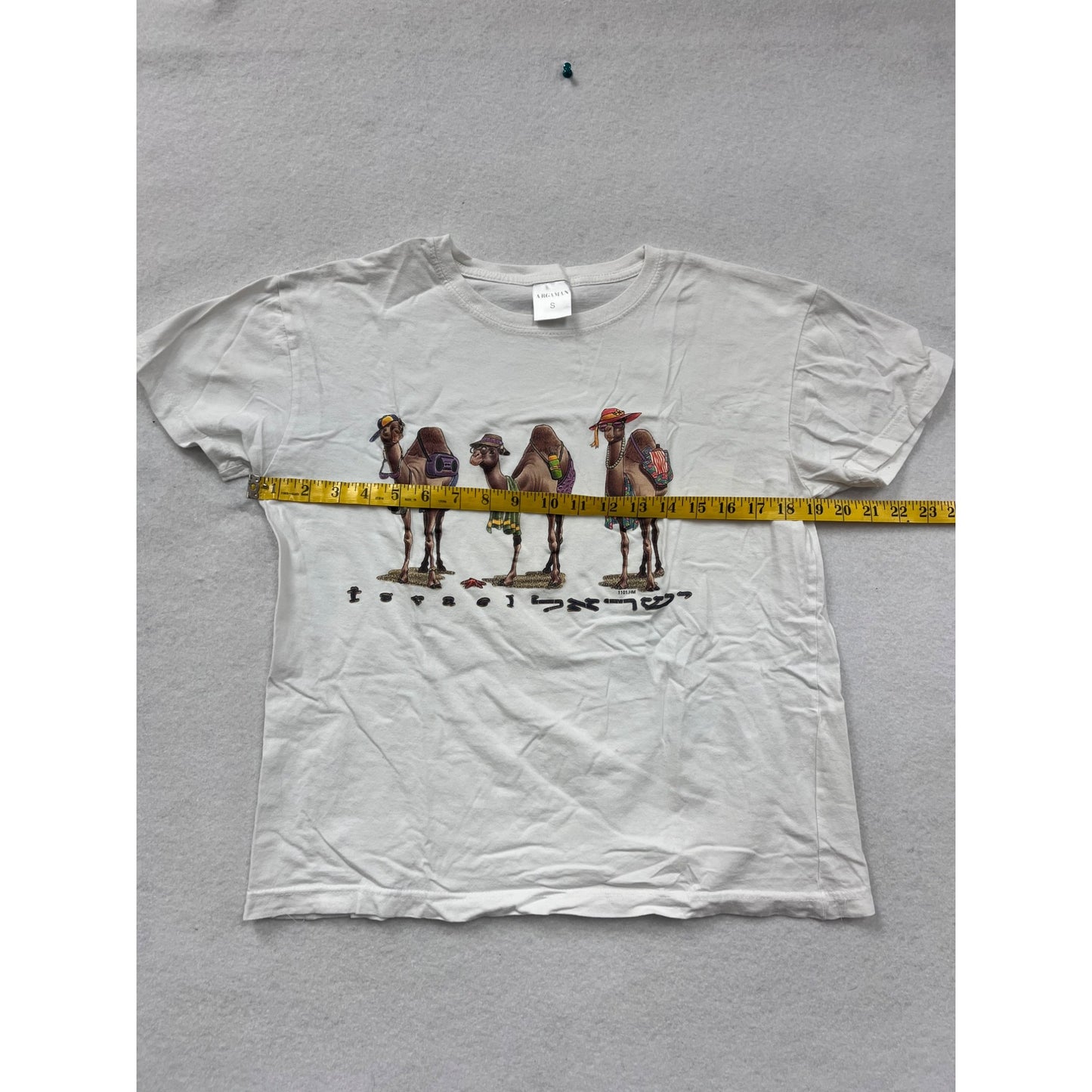 Youth Argaman White T-Shirt With Camels Graphic #6079