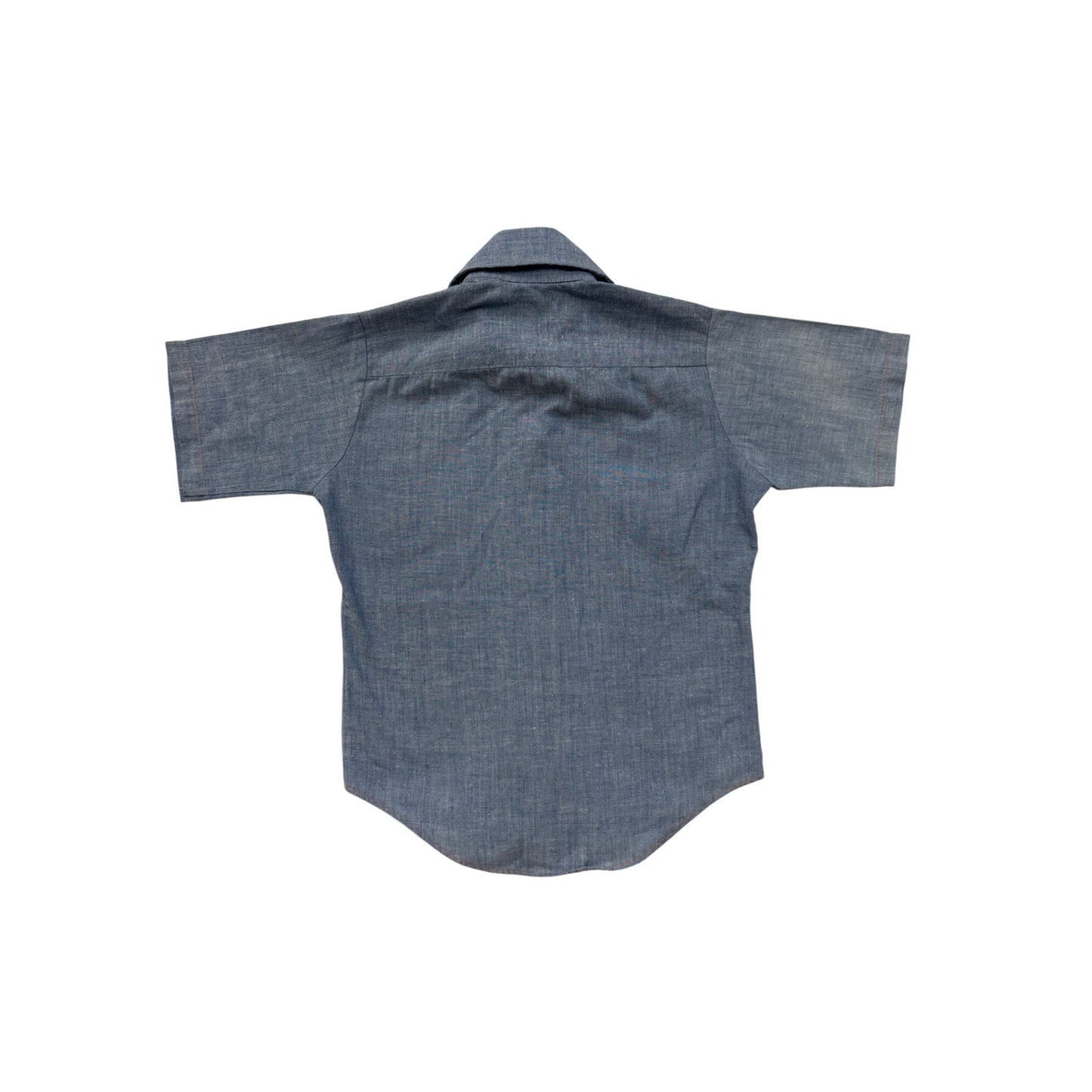 Vintage Towncraft JCPenney Boys Size 8 Chambray Button-Up Shirt With Dual Chest Pockets #6972