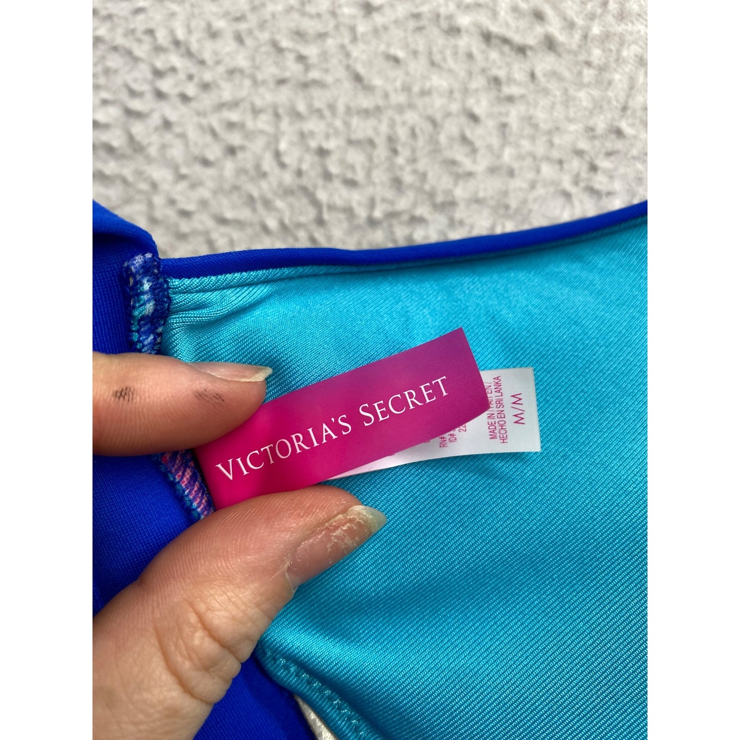 Victorias Secret Blue & Turquoise Triangle Bikini Top #7033