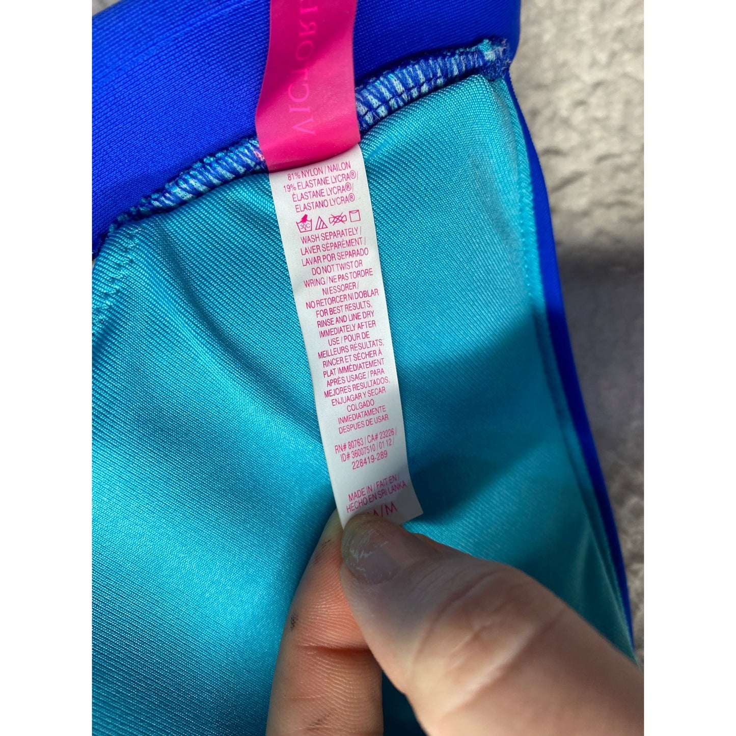 Victorias Secret Blue & Turquoise Triangle Bikini Top #7033