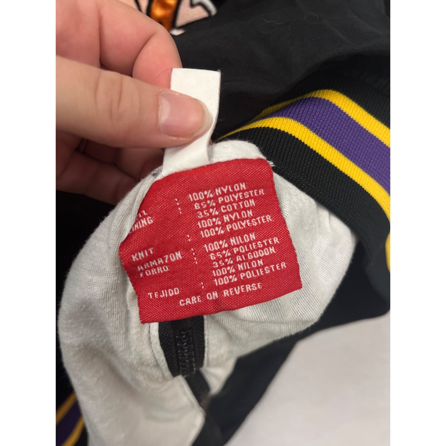 Minnesota Vikings NFL Mens 2XL Black Pullover Jacket With Embroidered Logo & Striped Trim #6943