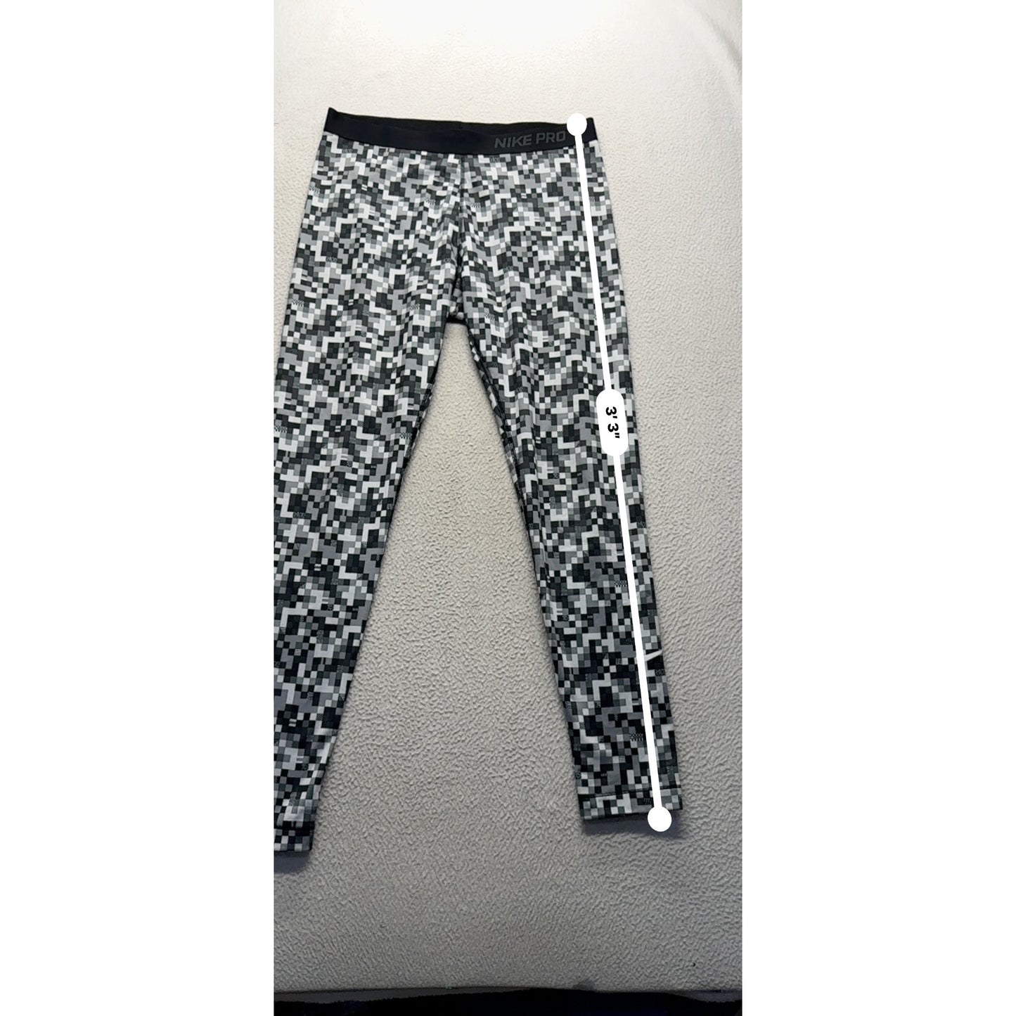 Nike Pro Dri-Fit Compression Leggings XL Pixel Camo Black/Gray 289B