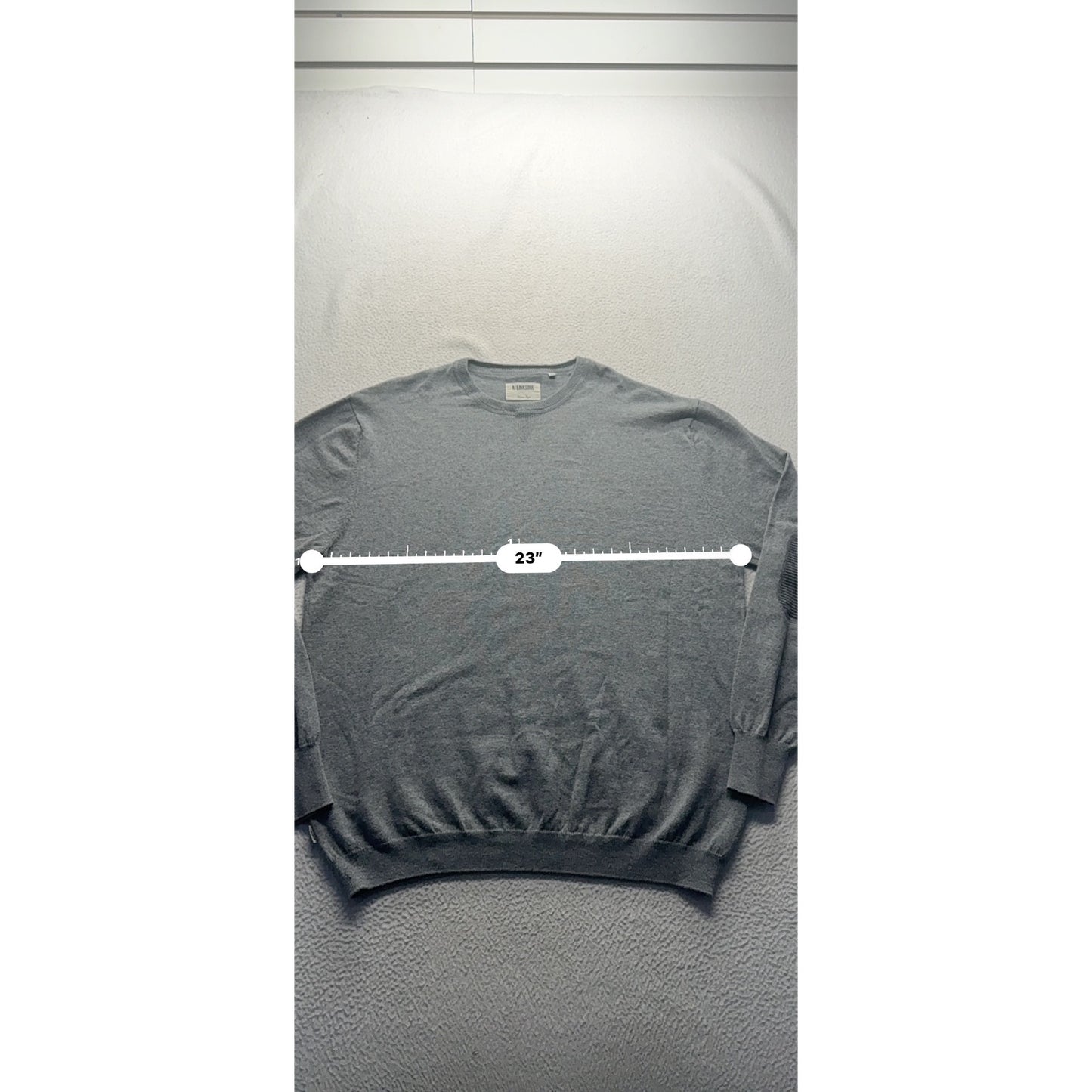 Linksoul Gray Crewneck Sweater With Ribbed Elbow Patches Size L 248B