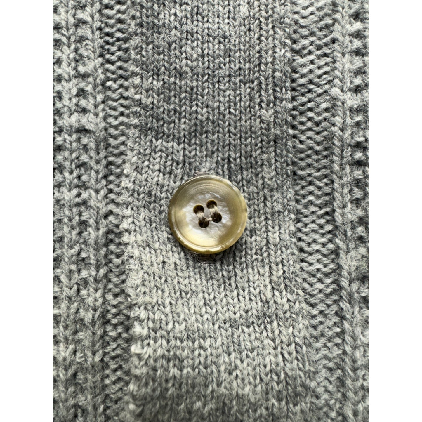 Vintage Bemidji Woolen Mills Mens Gray Cable Knit Cardigan Sweater #7987