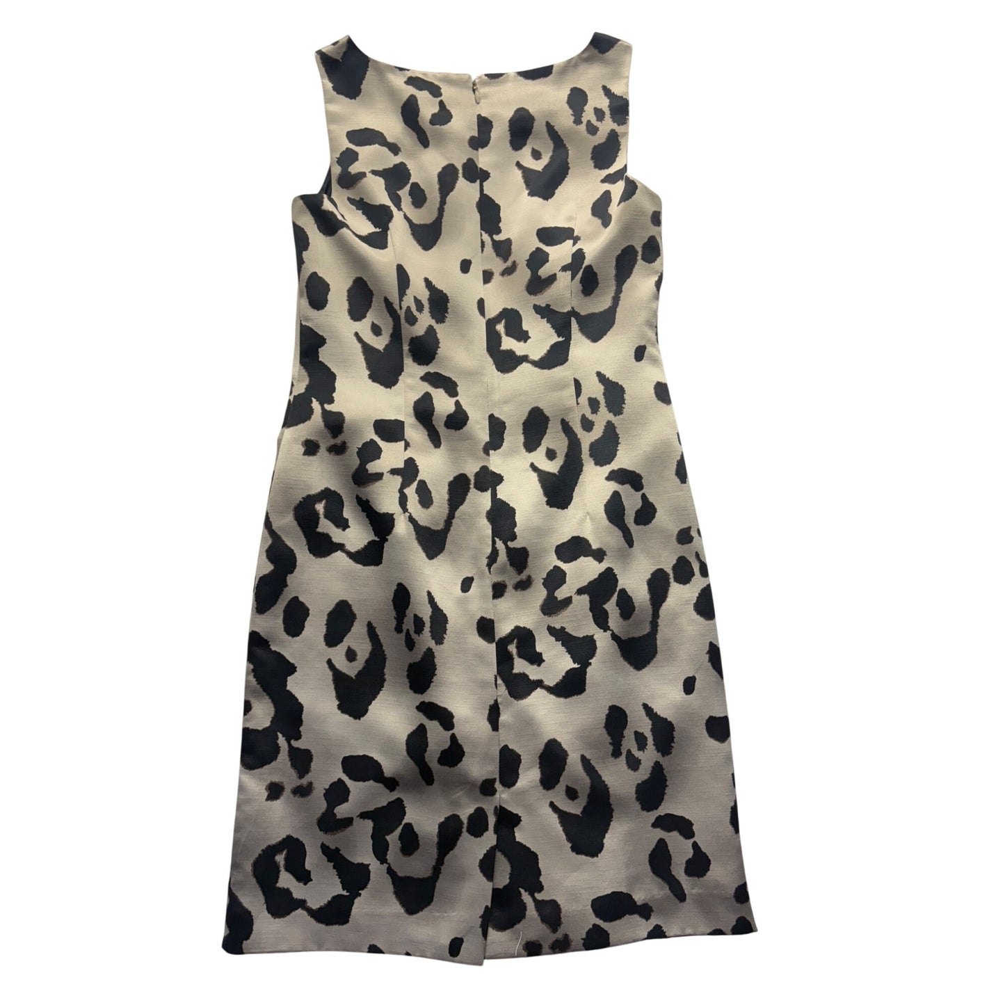 Ann Taylor Petite 2P Leopard Print Sleeveless Sheath Dress Beige & Black #7706