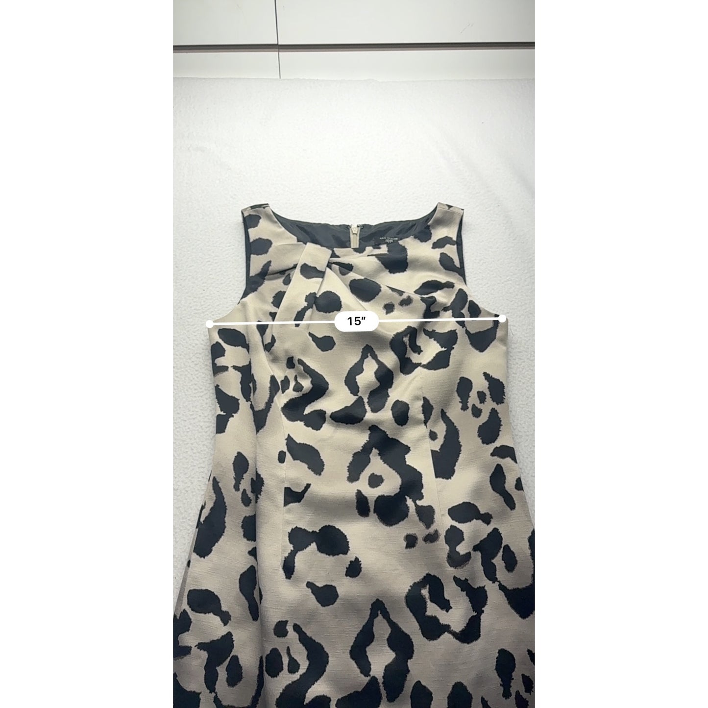 Ann Taylor Petite 2P Leopard Print Sleeveless Sheath Dress Beige & Black #7706