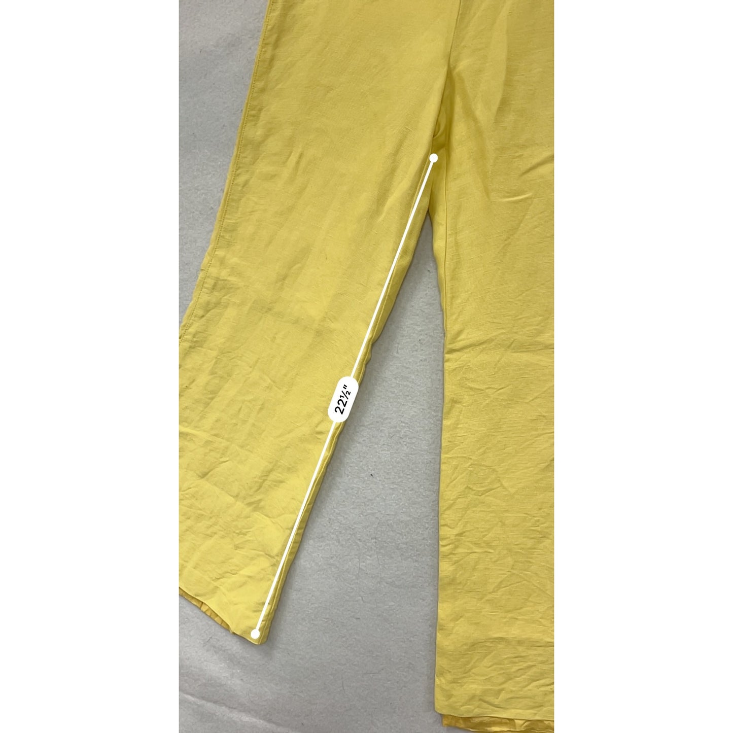 Yellow Wide-Leg Linen Blend Pants Size 4 #8594