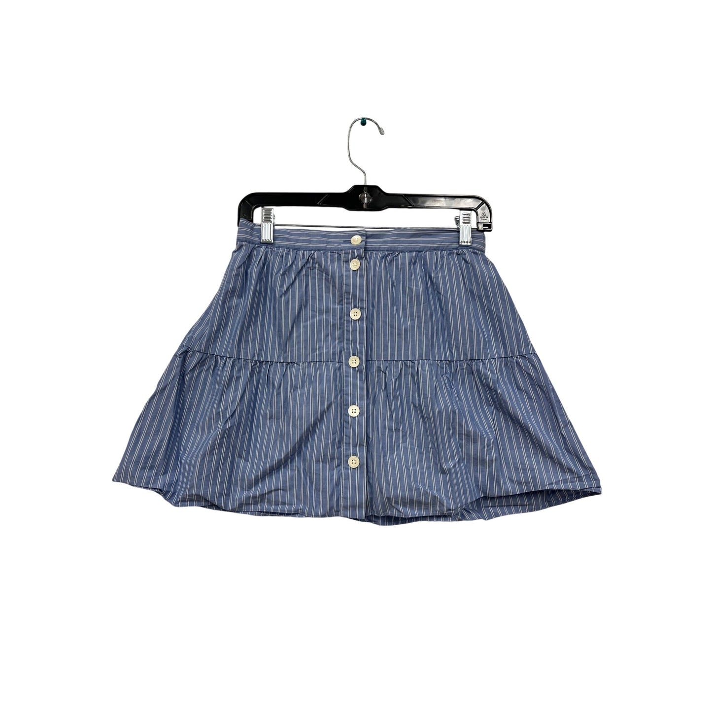 Women’s Small Madewell Blue & White Striped Cotton Skirt with Button Front #6309