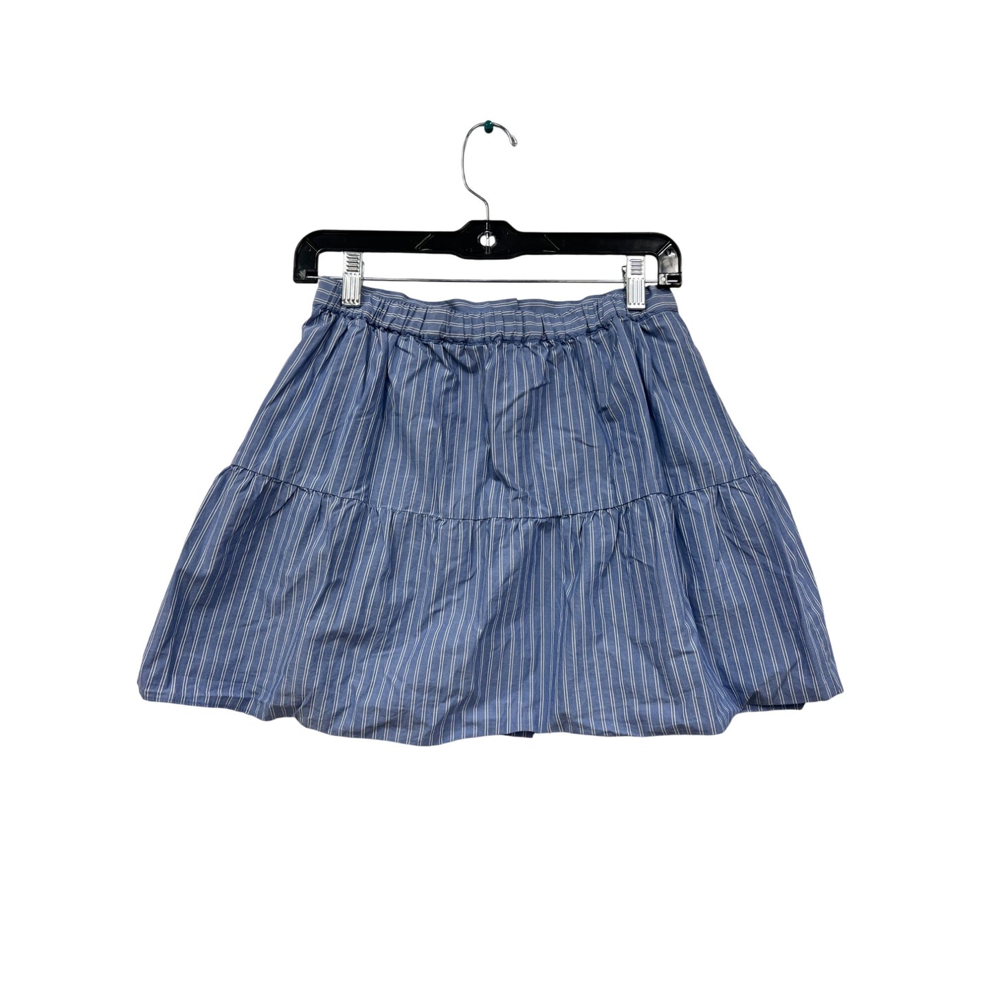 Women’s Small Madewell Blue & White Striped Cotton Skirt with Button Front #6309