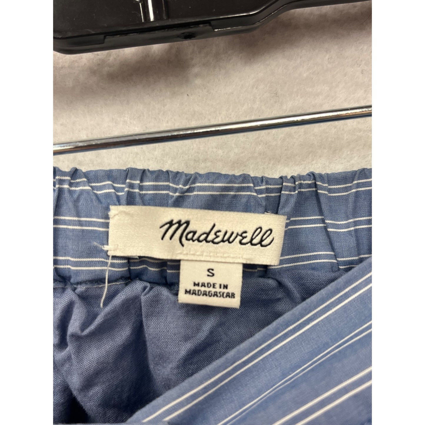 Women’s Small Madewell Blue & White Striped Cotton Skirt with Button Front #6309