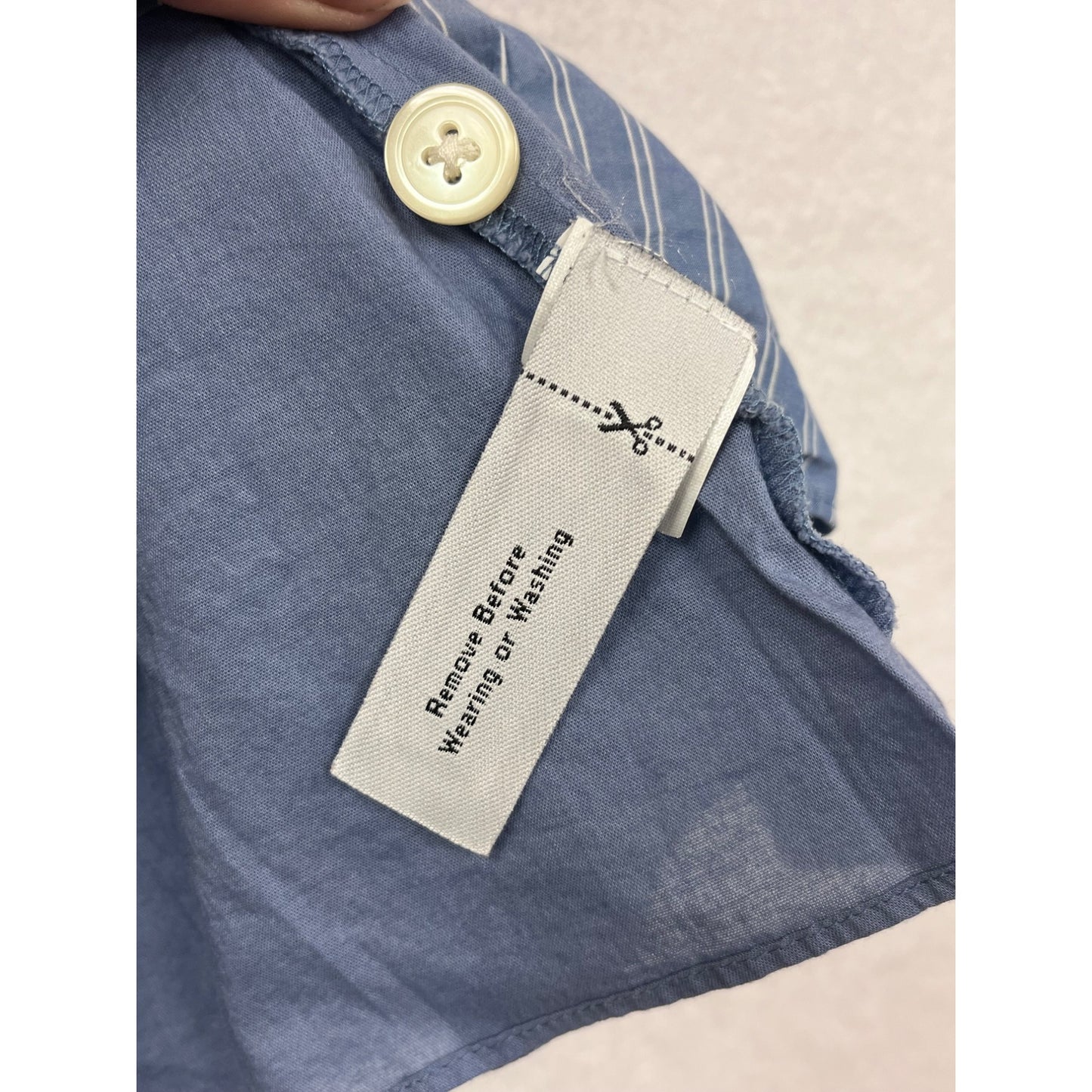 Women’s Small Madewell Blue & White Striped Cotton Skirt with Button Front #6309